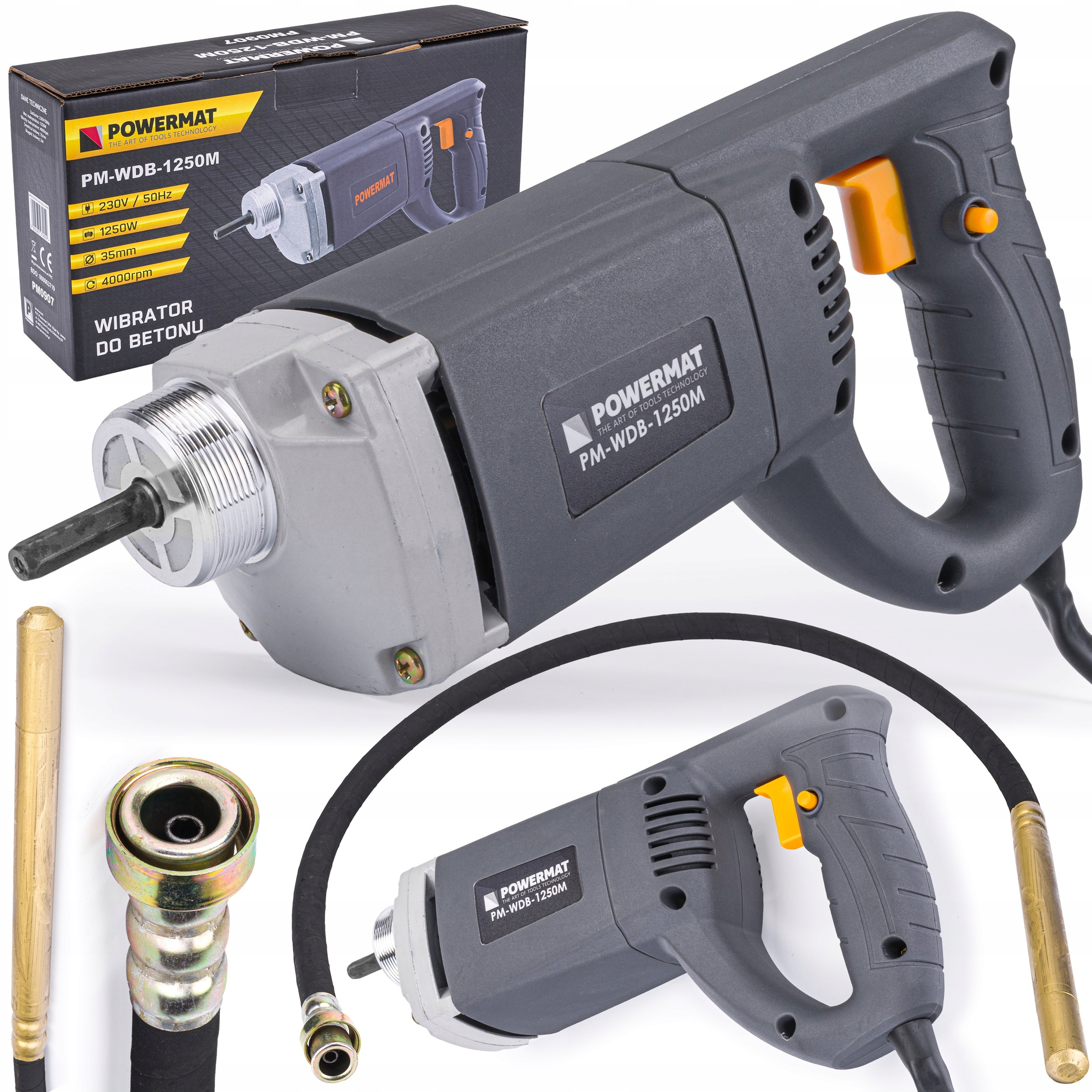 Vibrátor betónu Powermat 1250 W 4000 ot./min