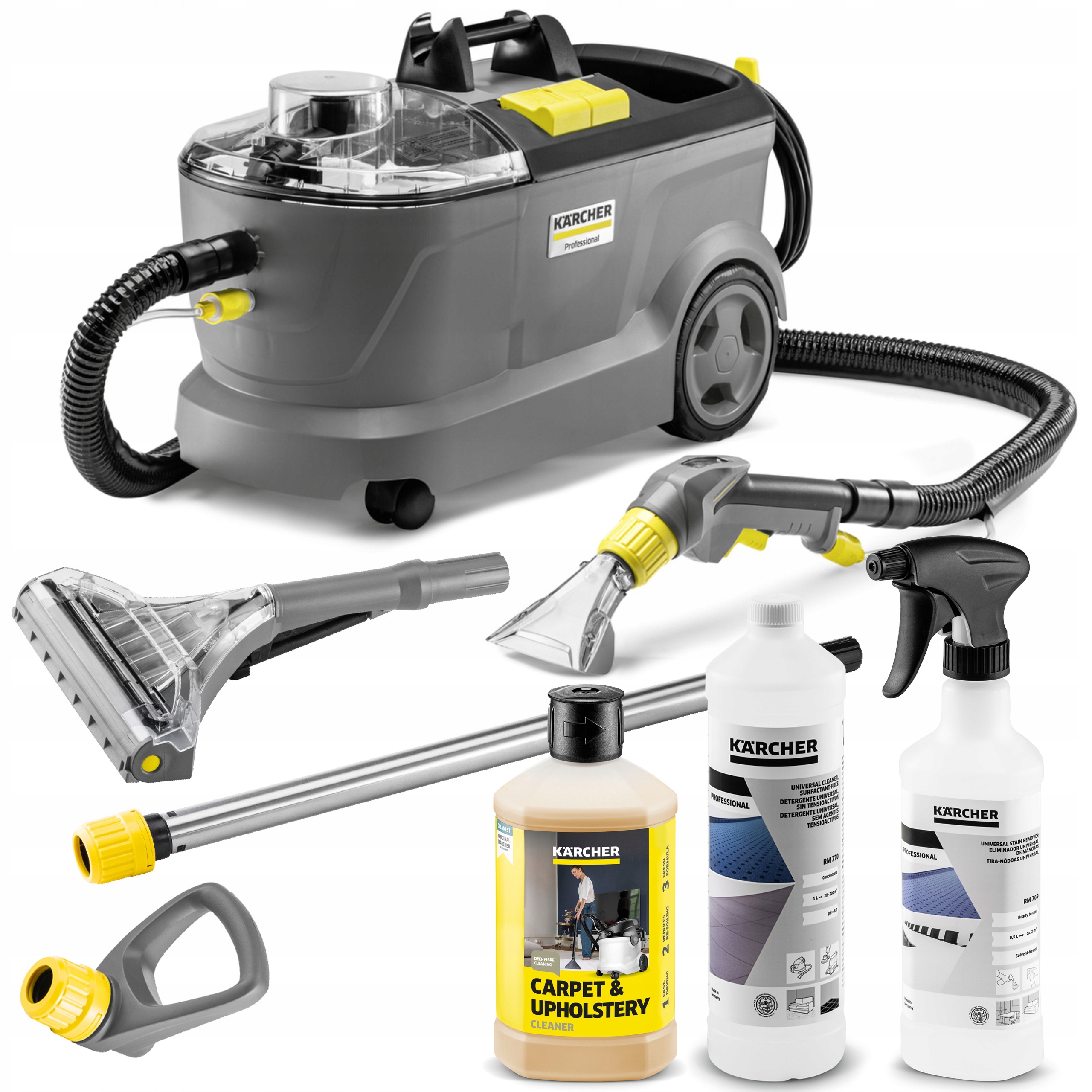 Kärcher Puzzi 10/1 1250 W umývací vysávač strieborný/sivý + 3 ďalšie produkty