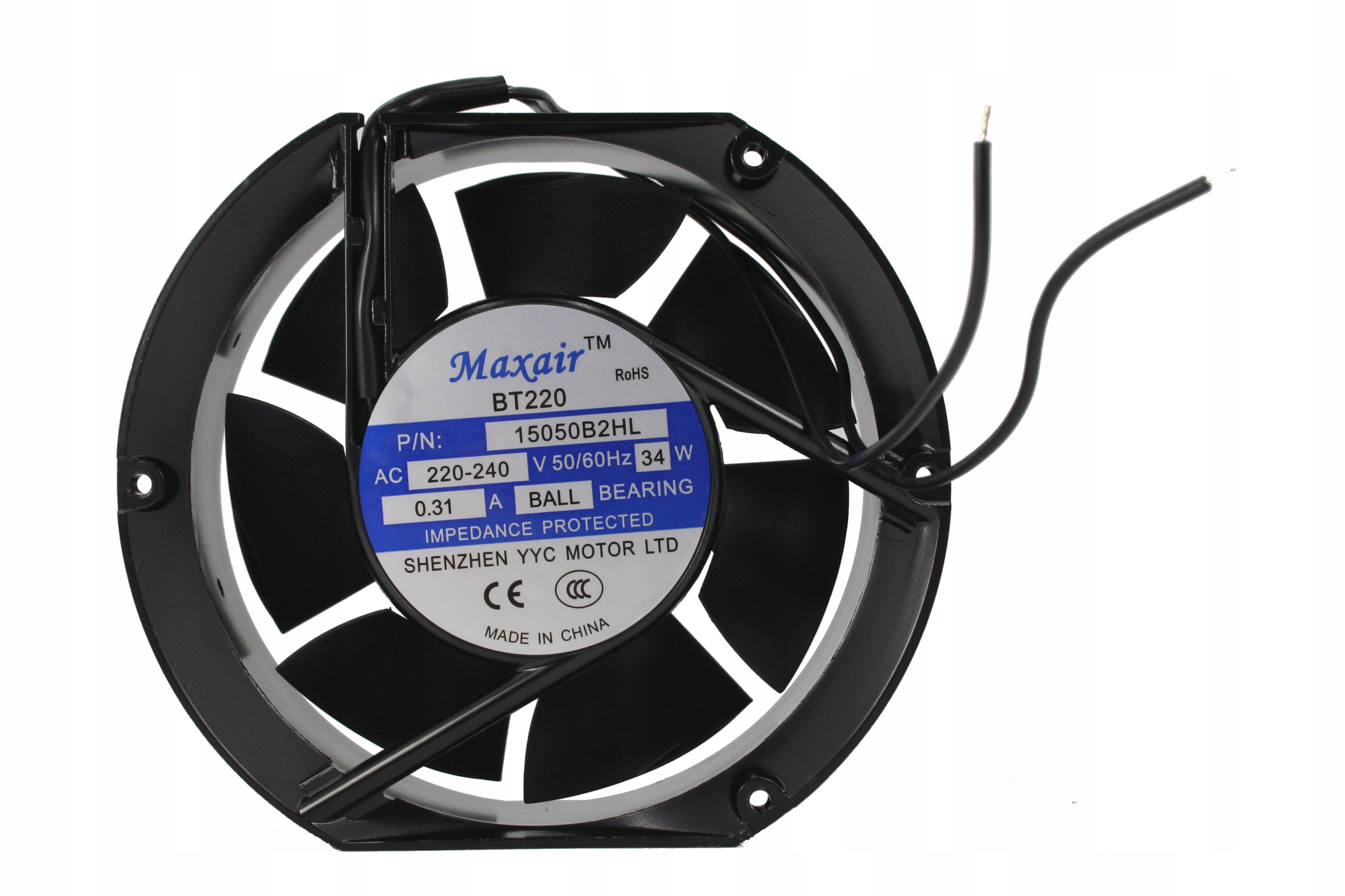 VENTILÁTOR 172x150x50mm 230VAC 34W MAXAIR BALL