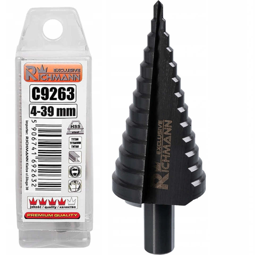 STUPŇOVÁ VŔTAČKA NA VŔTANIE KOVU 4-39MM Titán