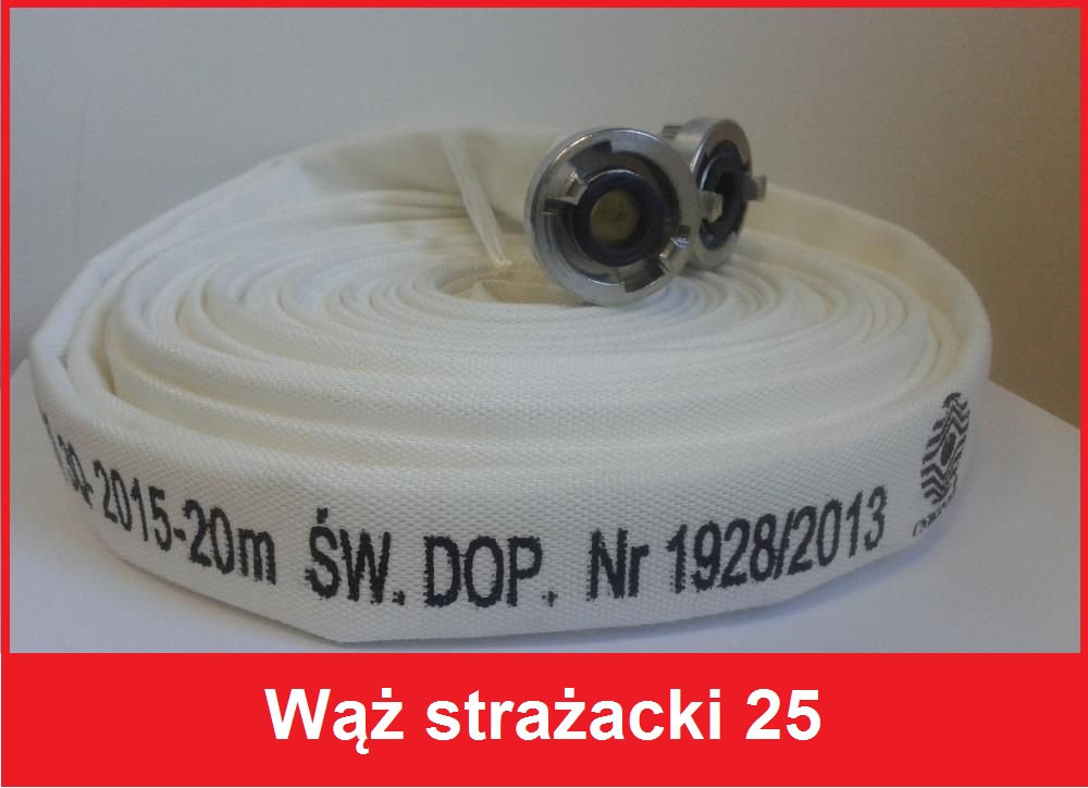Požiarna hadica 25, hydrant 1 palec, nový - poľský