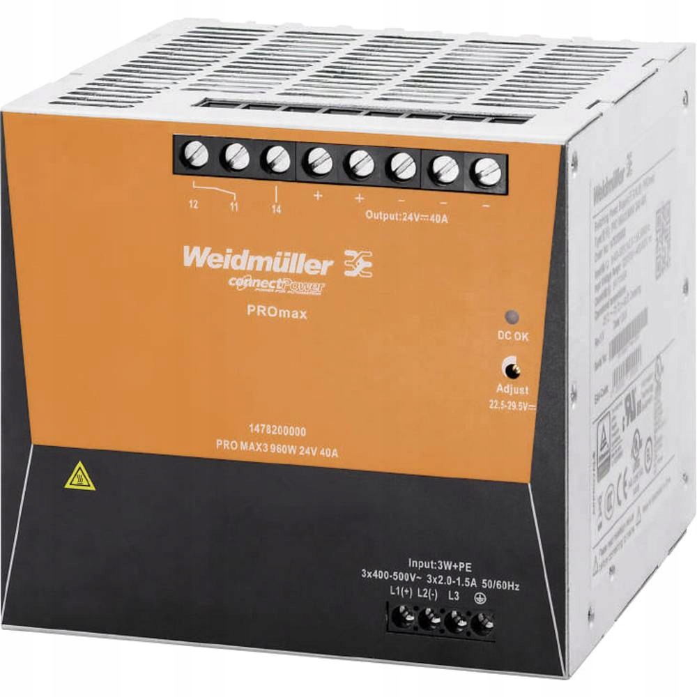 Napájací zdroj na koľajnicu Weidmüller PRO MAX 70W 5V 14A DI