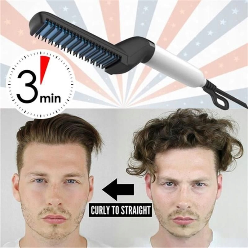 Multifunkčný mužský hrebeň s rovnými vlasmi