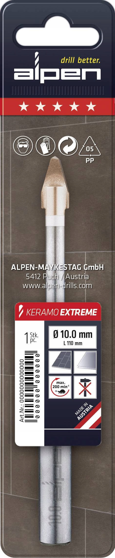Vrták do kameniny Keramo 10 mm Alpen