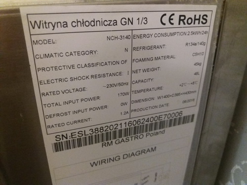 Chladiaca vitrína GN 1/3 NCH-3140