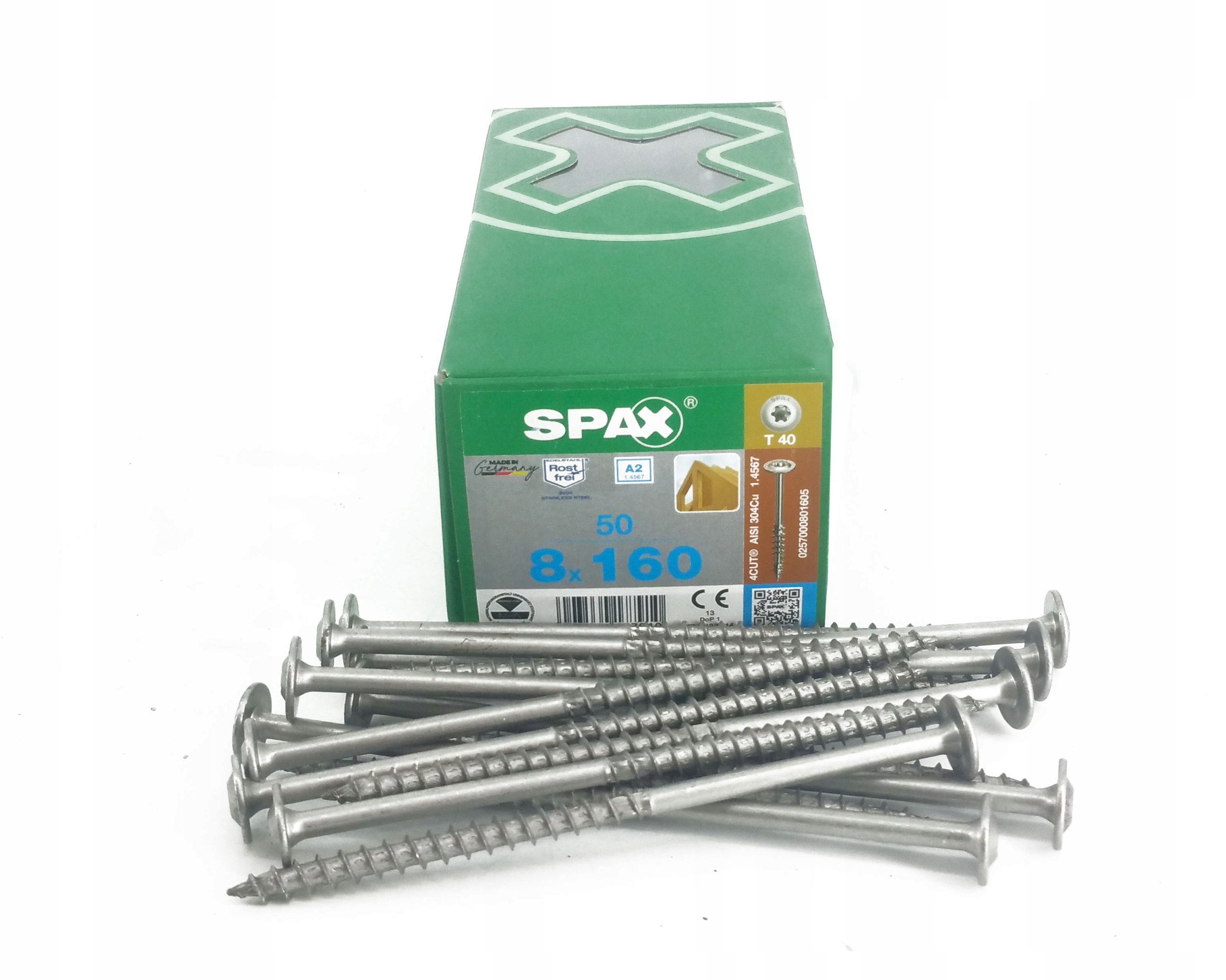 Fotovoltaická skrutka SPAX 8x160 A2 PLATE T40