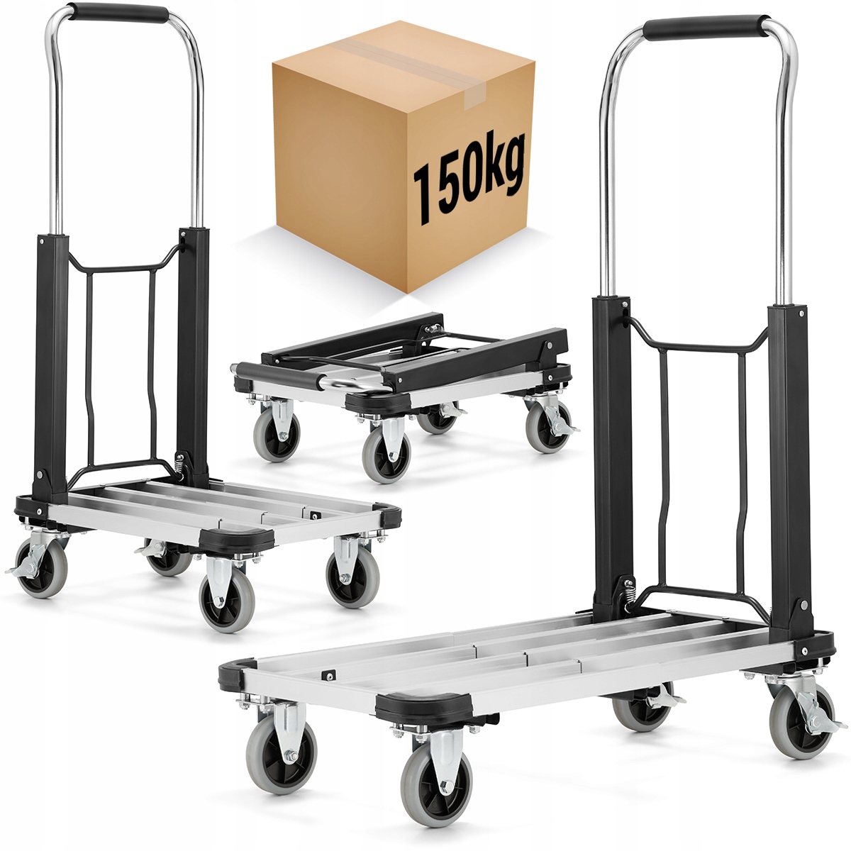 Skladací hliníkový transportný vozík HIGHER 150