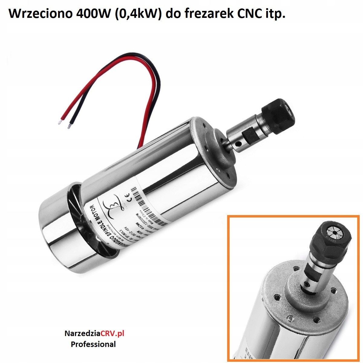 400W (0,4kW) 52mm vreteno pre CNC frézku ER11