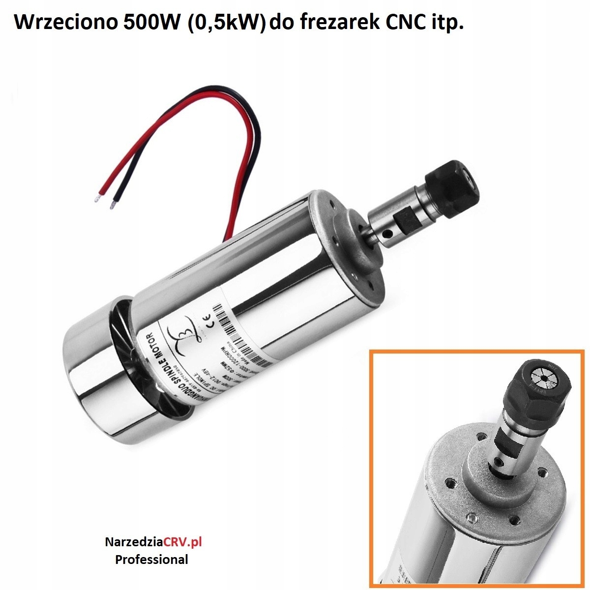500W (0,5kW) 52mm vreteno pre CNC frézku ER11