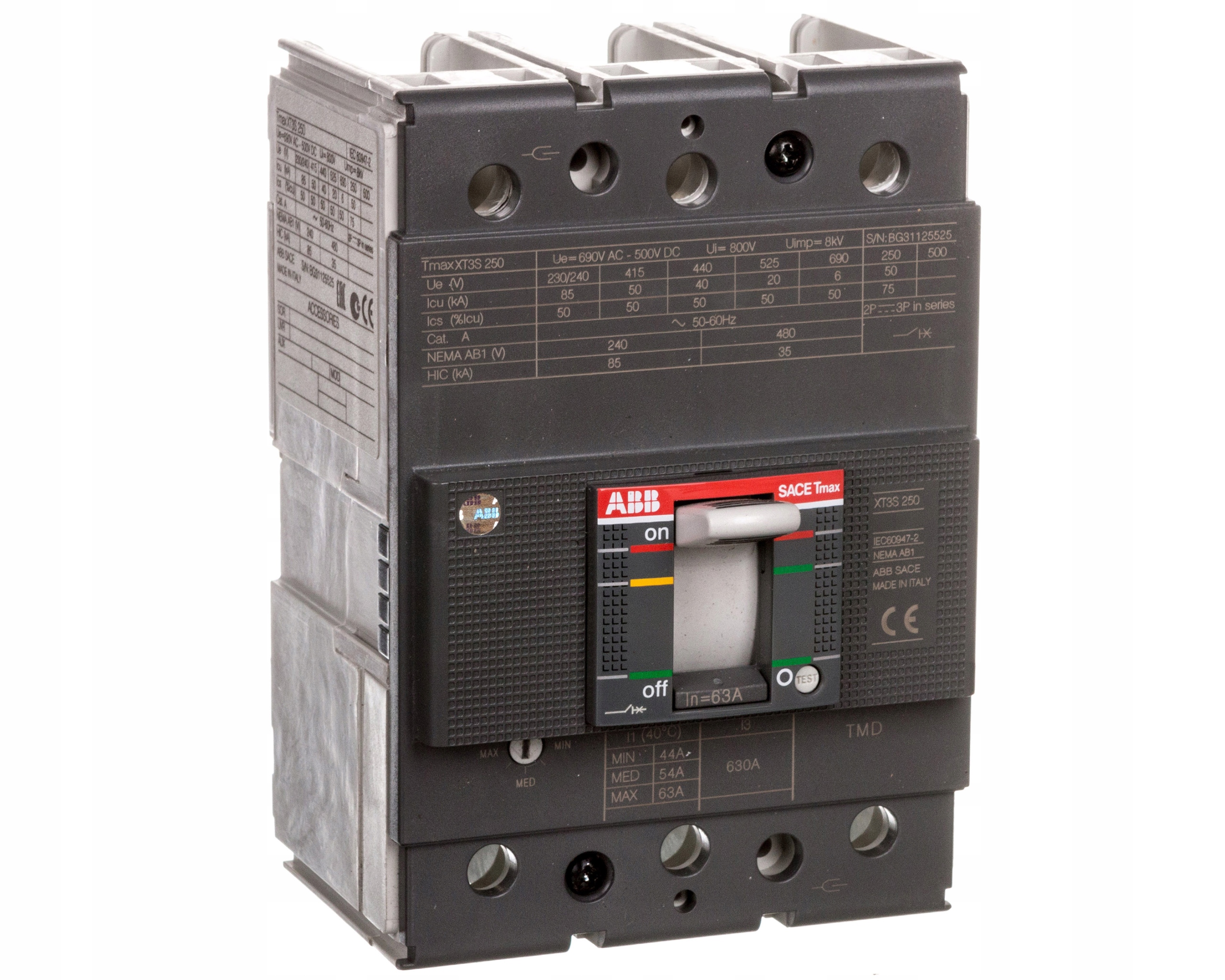 Istič 3P 63A 50kA XT3S 250 TMD 63-630 3P