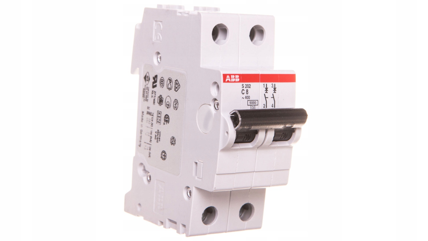 Miniatúrny istič 2P C 8A 6kA AC S202-C8 2CDS25
