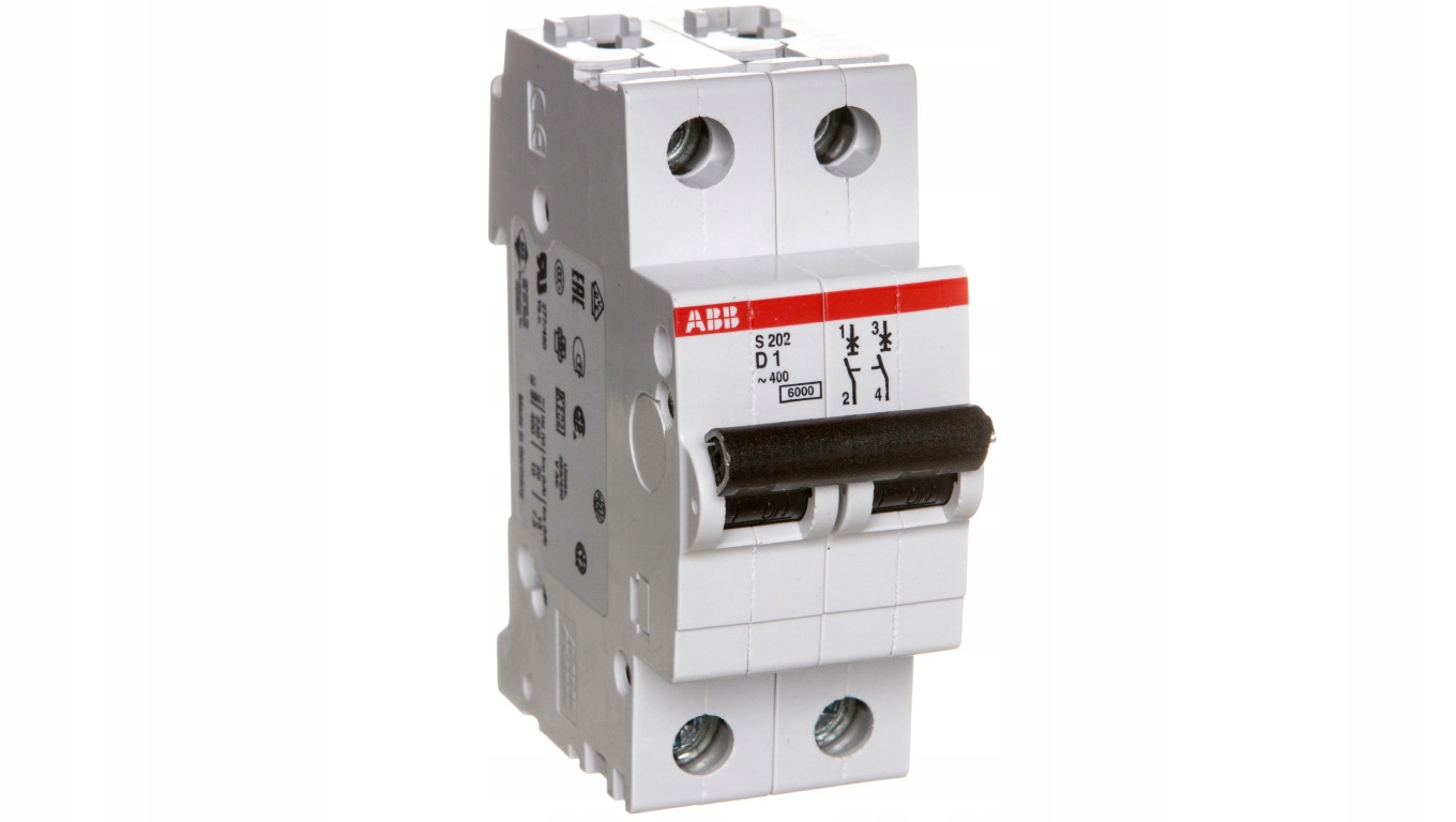 Miniatúrny istič 2P D 1A 6kA AC S202-D1 2CDS25