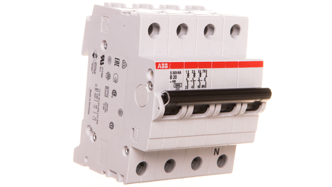Miniatúrny istič 3P B 20A 6kA AC S203-B20 NA 2