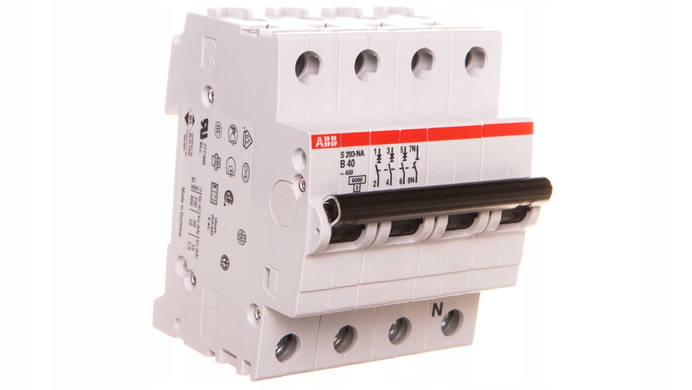 Miniatúrny istič 3P B 40A 6kA AC S203-B40 NA 2