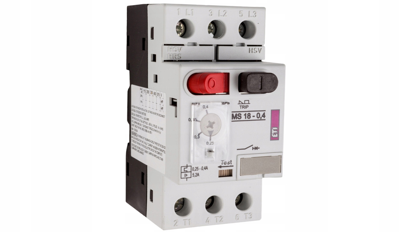3P motorový istič 0,09kW 0,25-0,4A MS18 00460