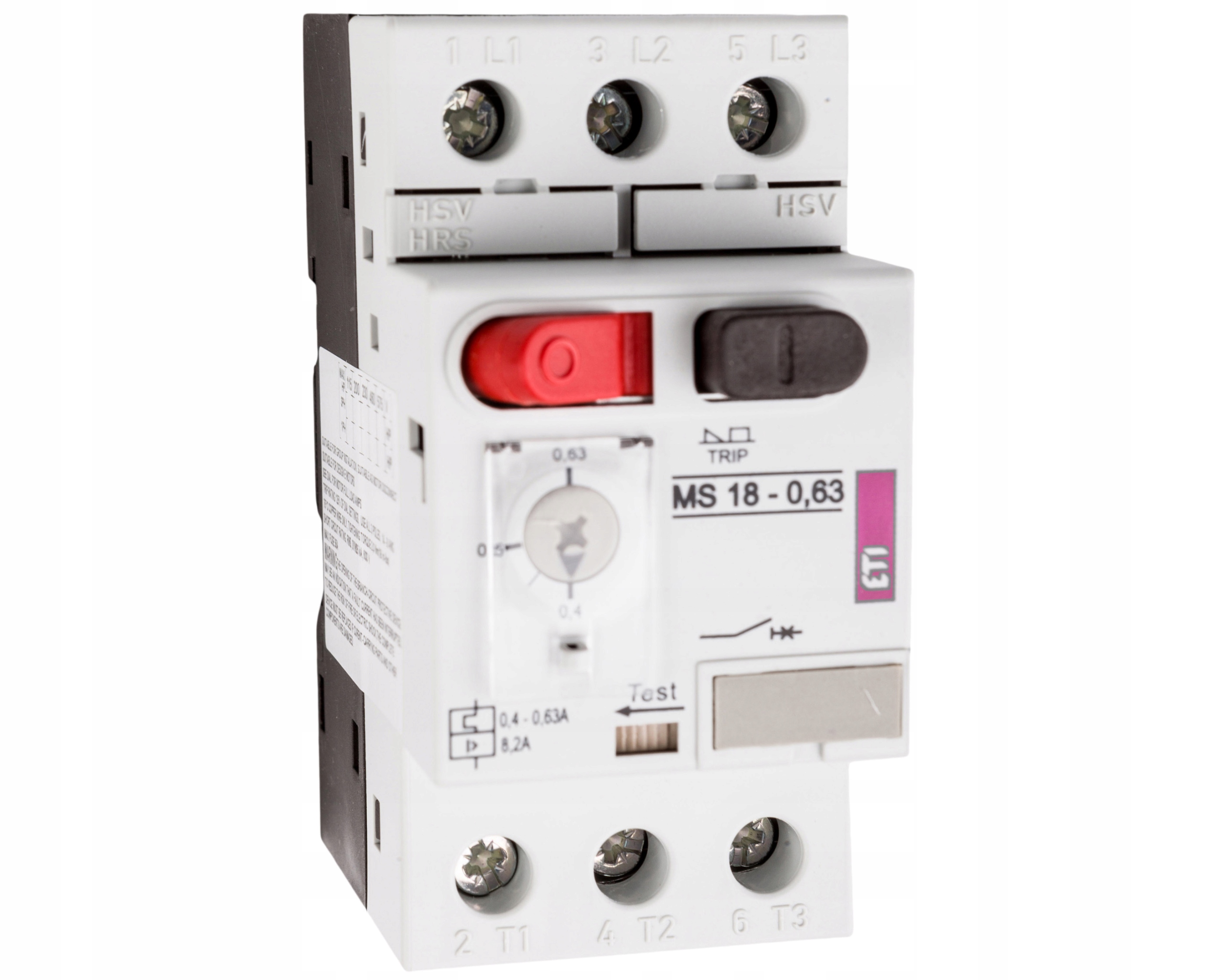 Motorový istič 3P 0,12kW 0,4-0,63A MS18