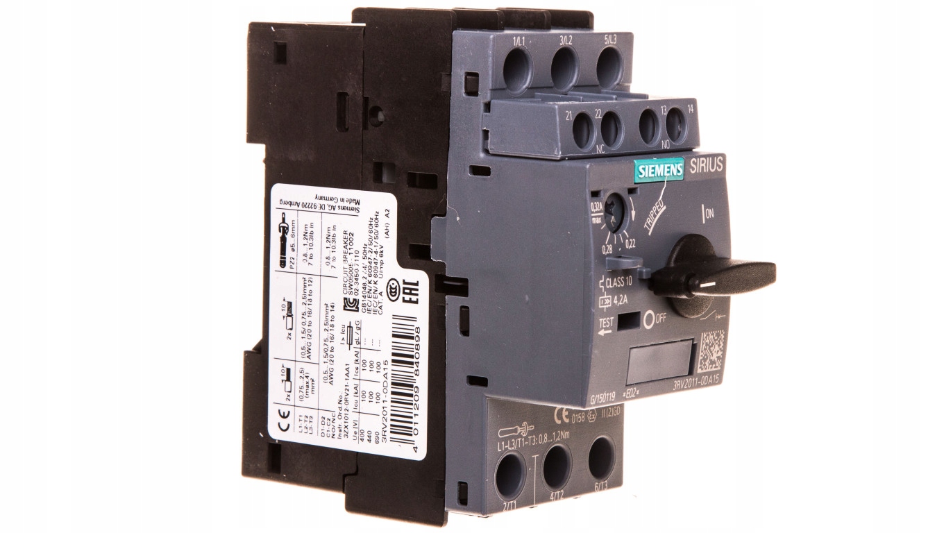 Motorový istič 3P 0,22-0,32A 1Z 1R S00 3RV201