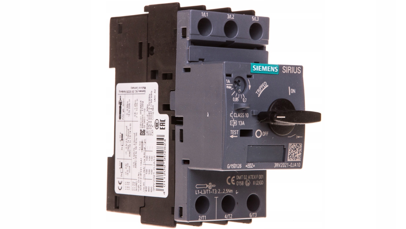Motorový istič 3P 0,25kW 0,7-1A S0 3RV2021-0J
