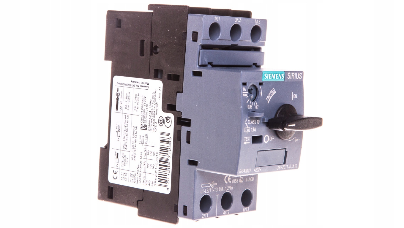 Motorový istič 3P 0,25kW 0,7-1A S00 3RV2011-0