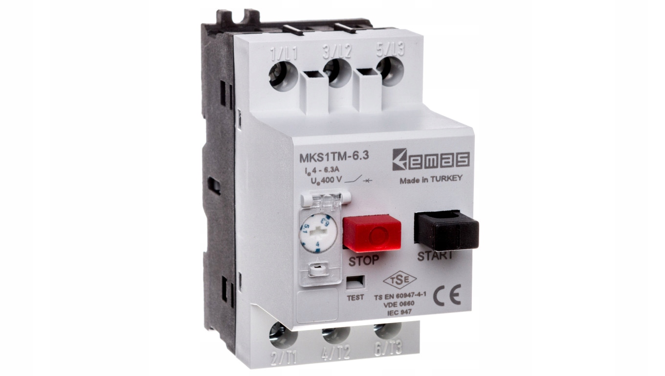 Motorový istič 3P 2,2kW 4-6,3A T0-MKS1TM-6.3