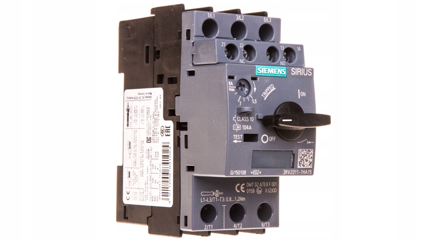 Motorový istič 3P 4kW 5,5-8A 1Z 1R S00 3RV201