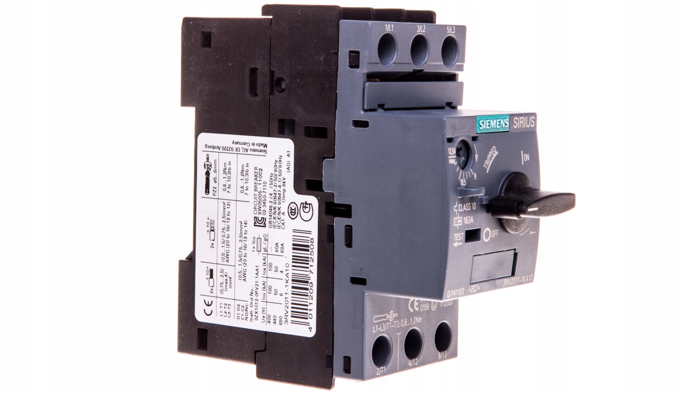Motorový istič 3P 5,5kW 9-12,5A S00 3RV2011-1