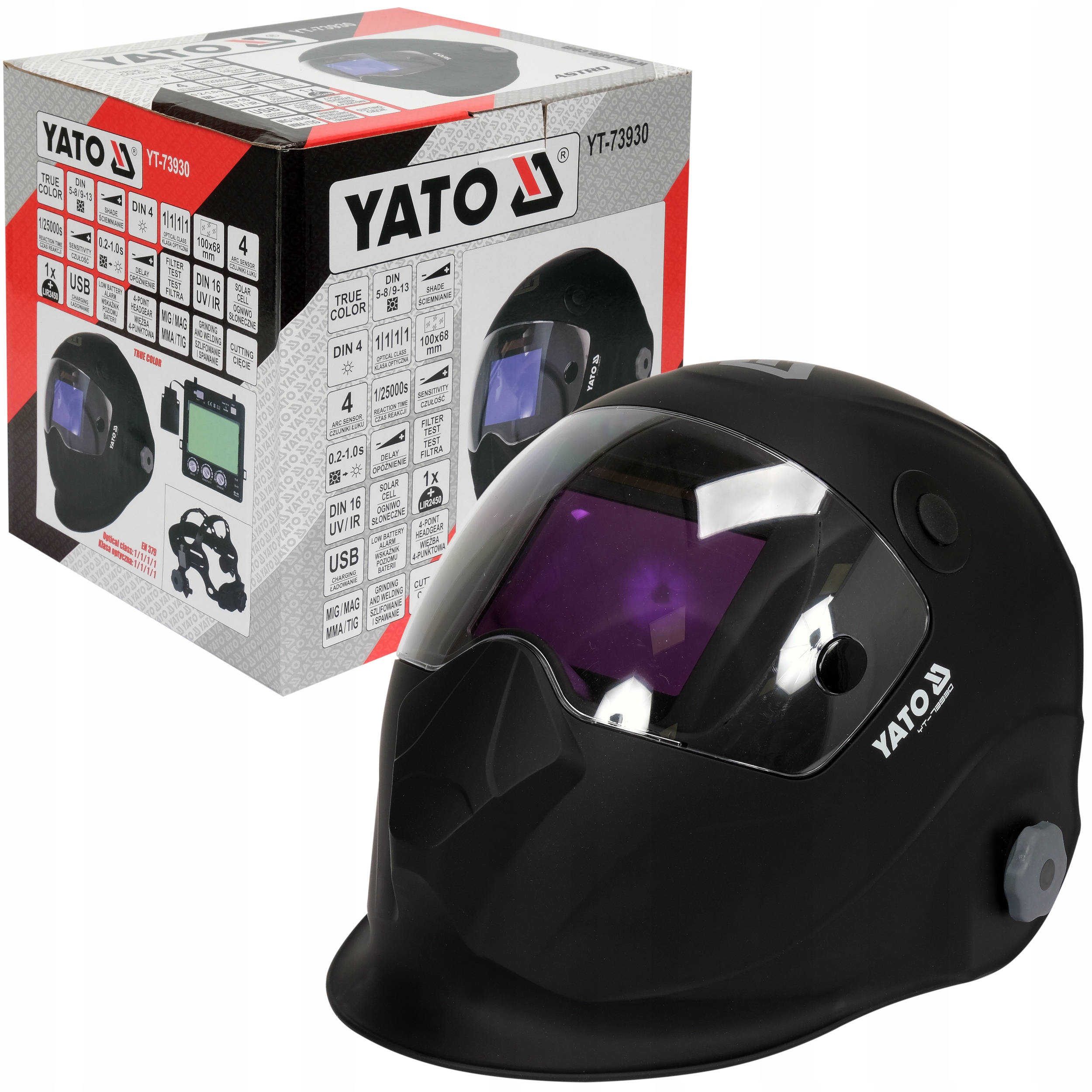 ZVÁRACIA PRILBA YATO ASTRO TRUE COLOR AUTO-stmievacia YT-73930