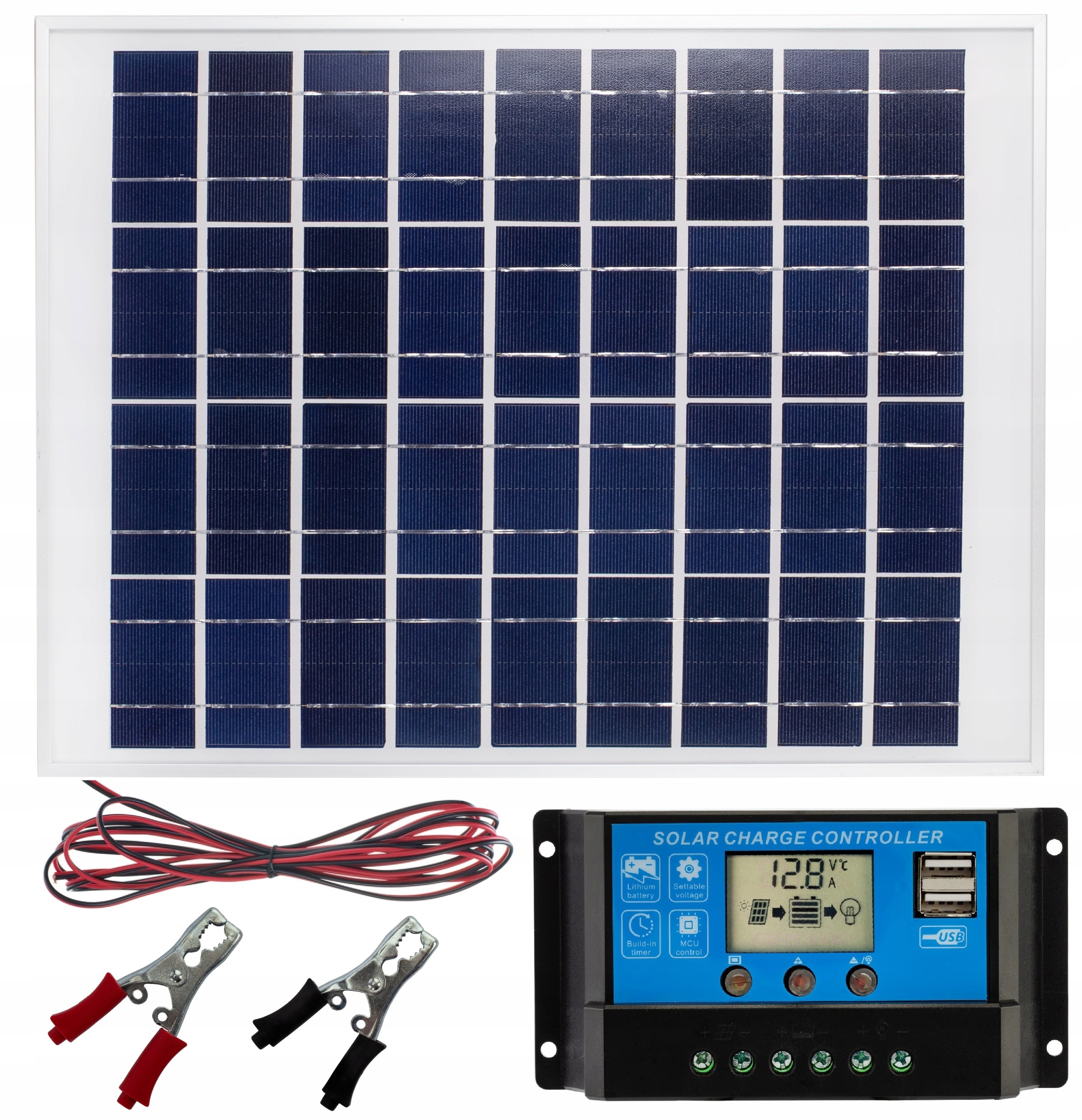 REGULÁTOR BATÉRIE SOLÁRNA SADA 20A PANEL 18V 20W