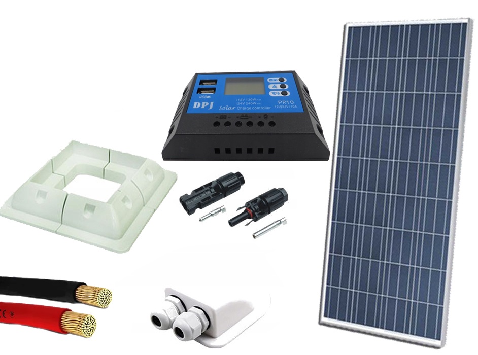 SOLÁRNA SADA PRE CAMPER 180W 12V PANELOVÝ REGULÁTOR