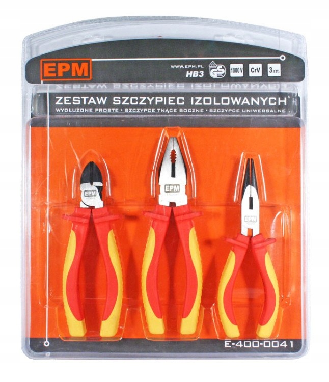 SADA IZOLOVANÝCH KLEŠTÍ 3 KUSY 160 mm CRV