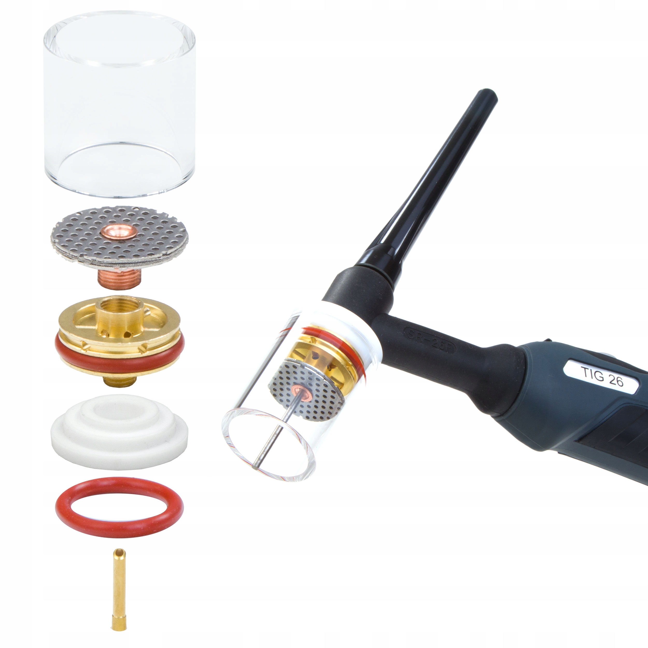 TIG LD SET GLASS QUARTZ 2,4 mm plynová šošovka