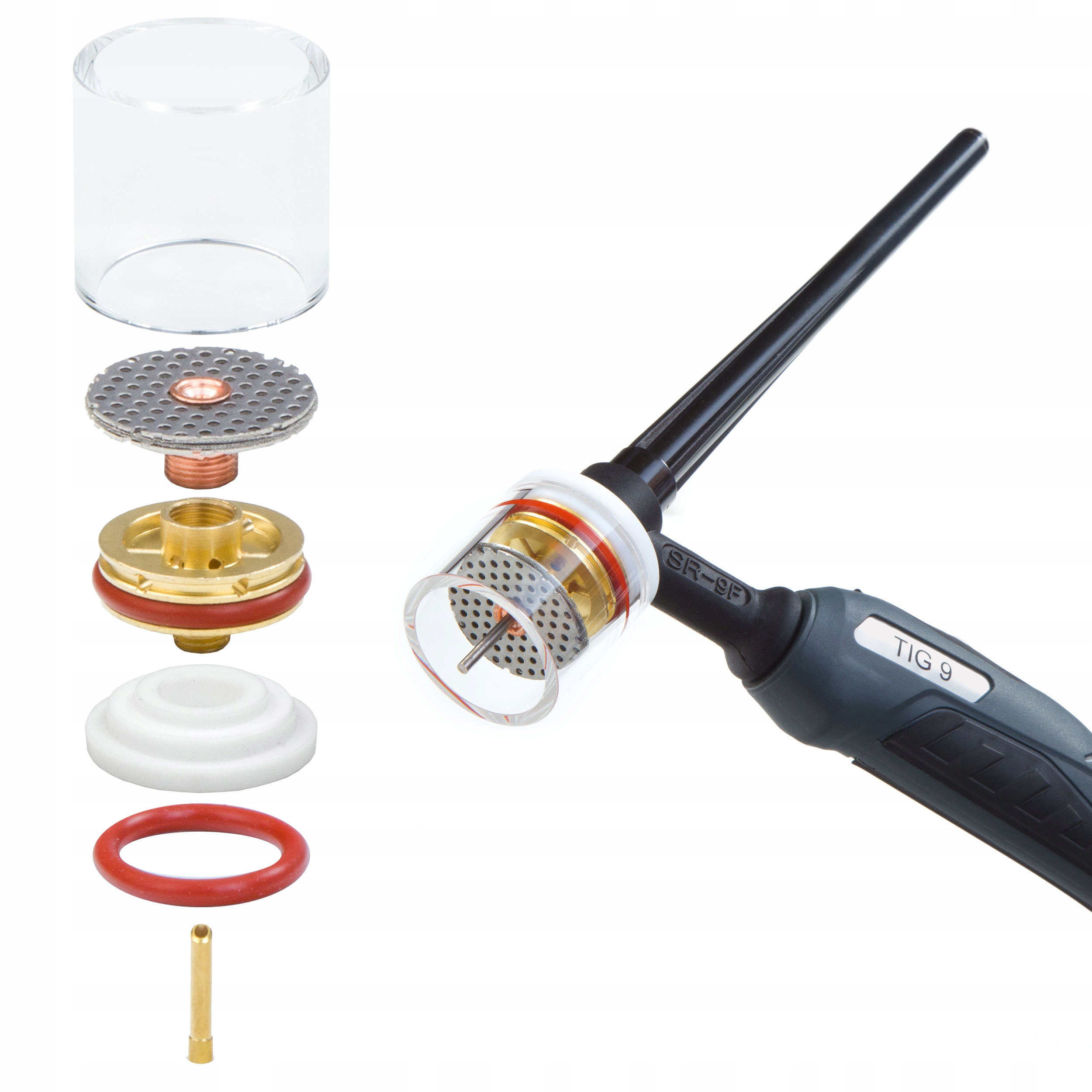 Sklenená šošovka 2,4 mm TIG QUARTZ LD KIT GLASS
