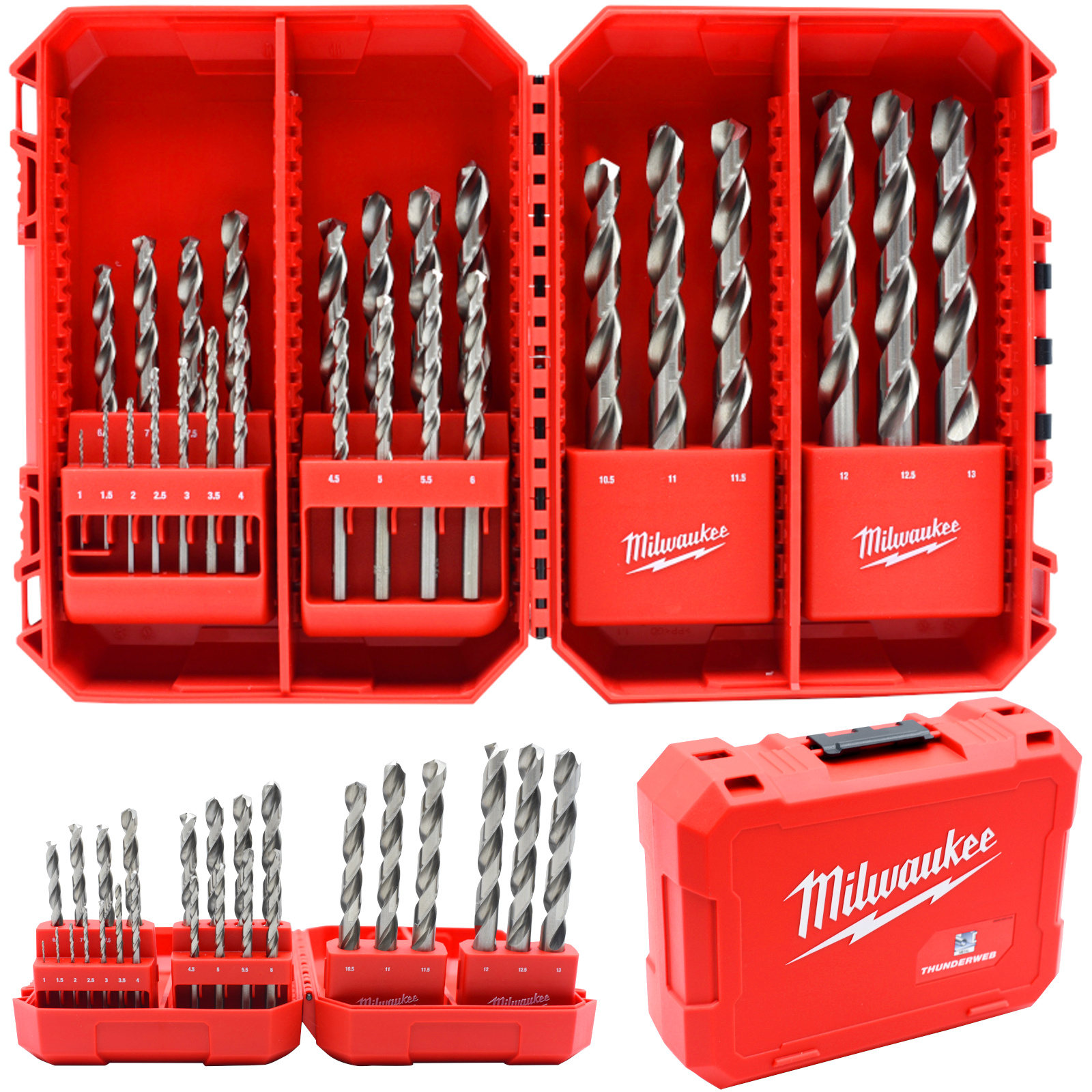 SADA VRTÁKOV DO KOVU 25 ks. 1-13mm HSS-G THUNDERWEB MILWAUKEE