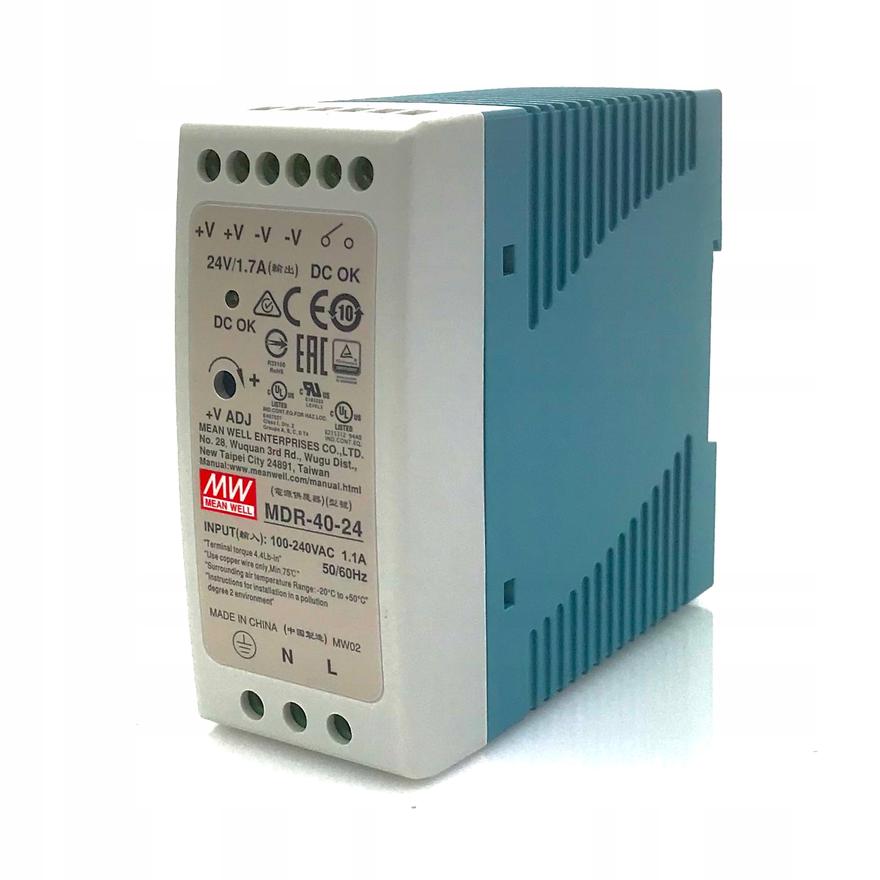 Spínaný zdroj MDR-40-24, 60W, 2,5A, 24VDC