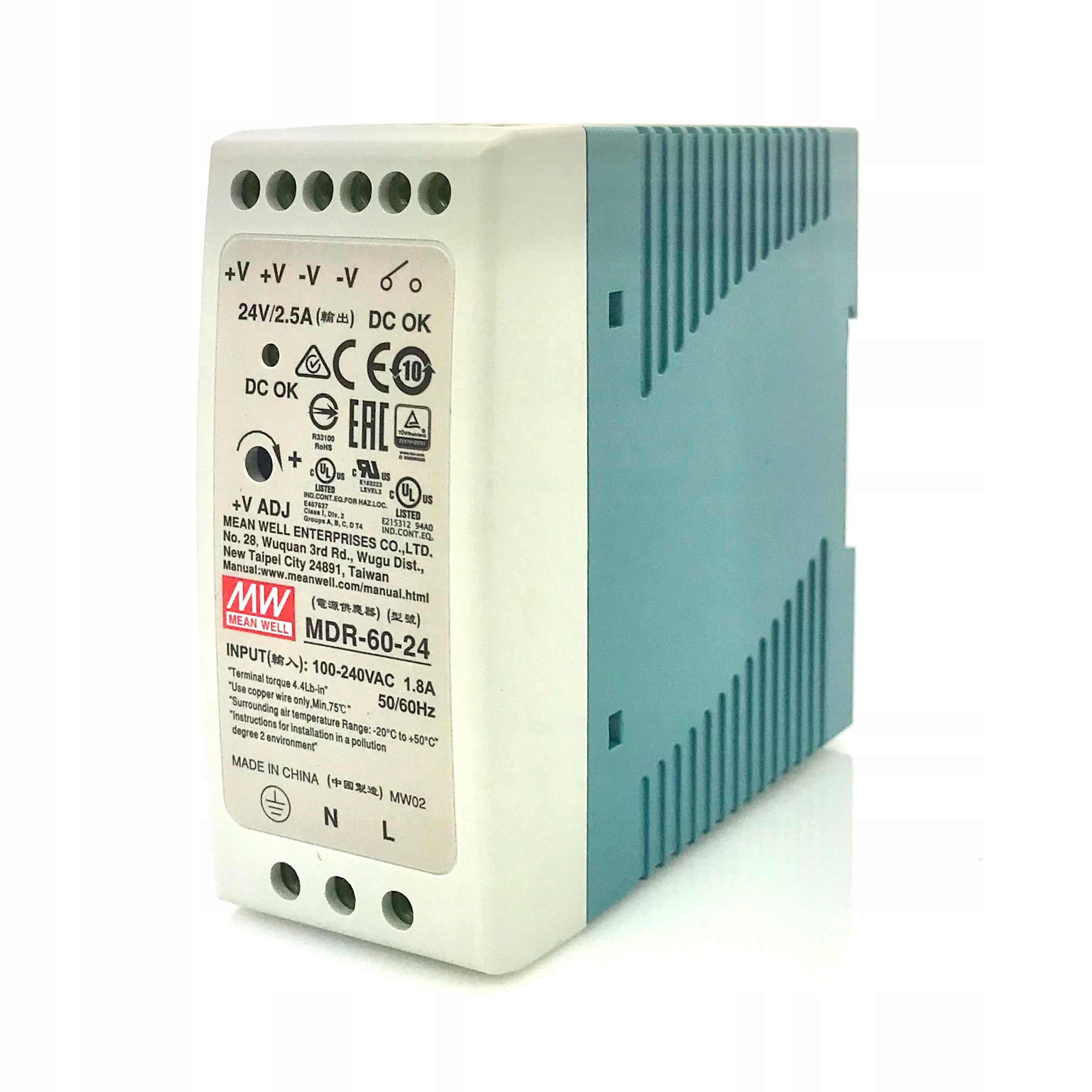 Spínaný zdroj MDR-60-24, 60W, 2,5A, 24VDC