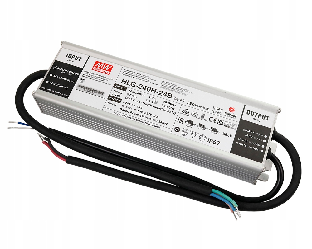 HLG-240H-24B LED zdroj 240W 24V 10A
