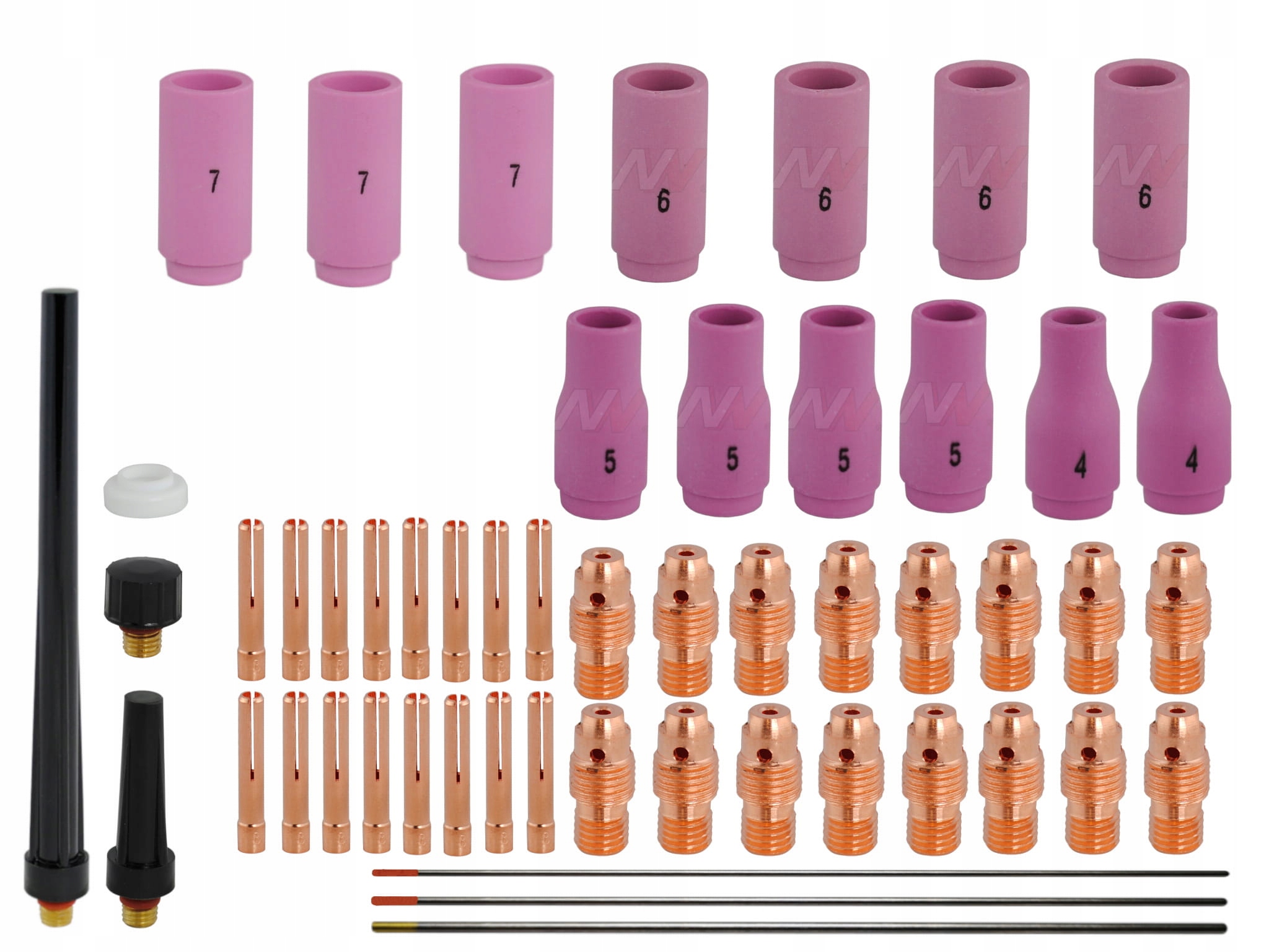 Sada dielov TIG std SR9 / 20 - 54 kusov