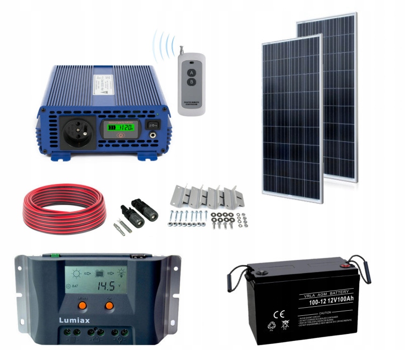 Súprava solárneho napájania pre chladničky 2x100W 1000Wh