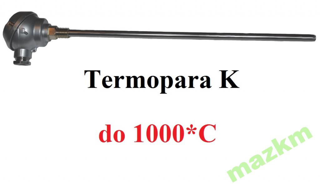 Senzor termočlánku K 8x300 až 1000 * C s hlavicou