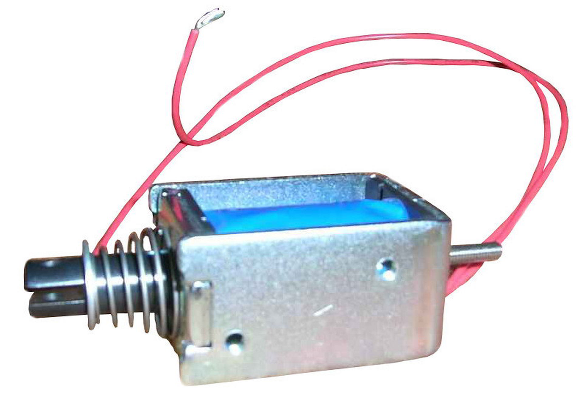 elektromagnet 24V push-pull zdvih 6mm + kompresia + blok