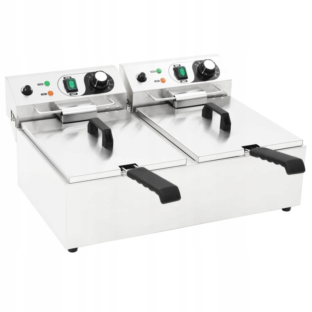 m8n Dvojitá elektrická fritéza, 20 L, 6000 W