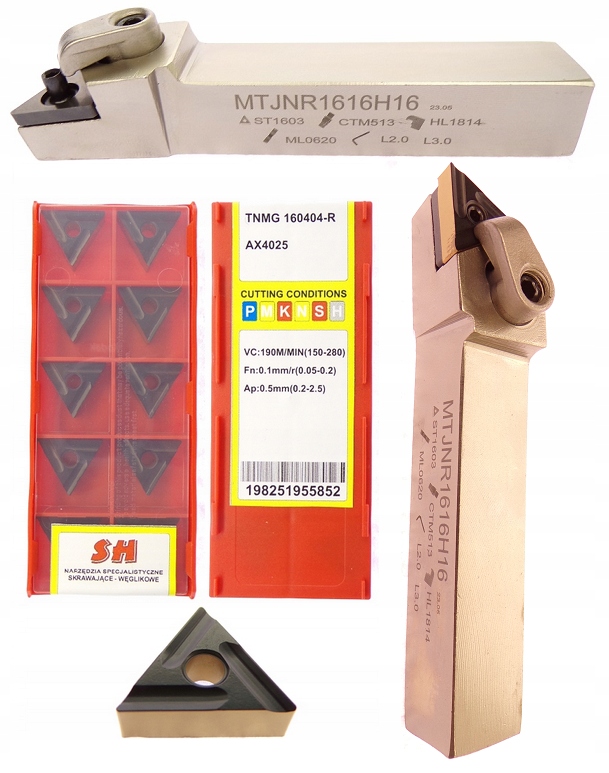 Nôž sústružnícky SH MTJNR 16x16 H16 1 ks + doštičky SH TNMG 160404-R AX 4025 10 ks