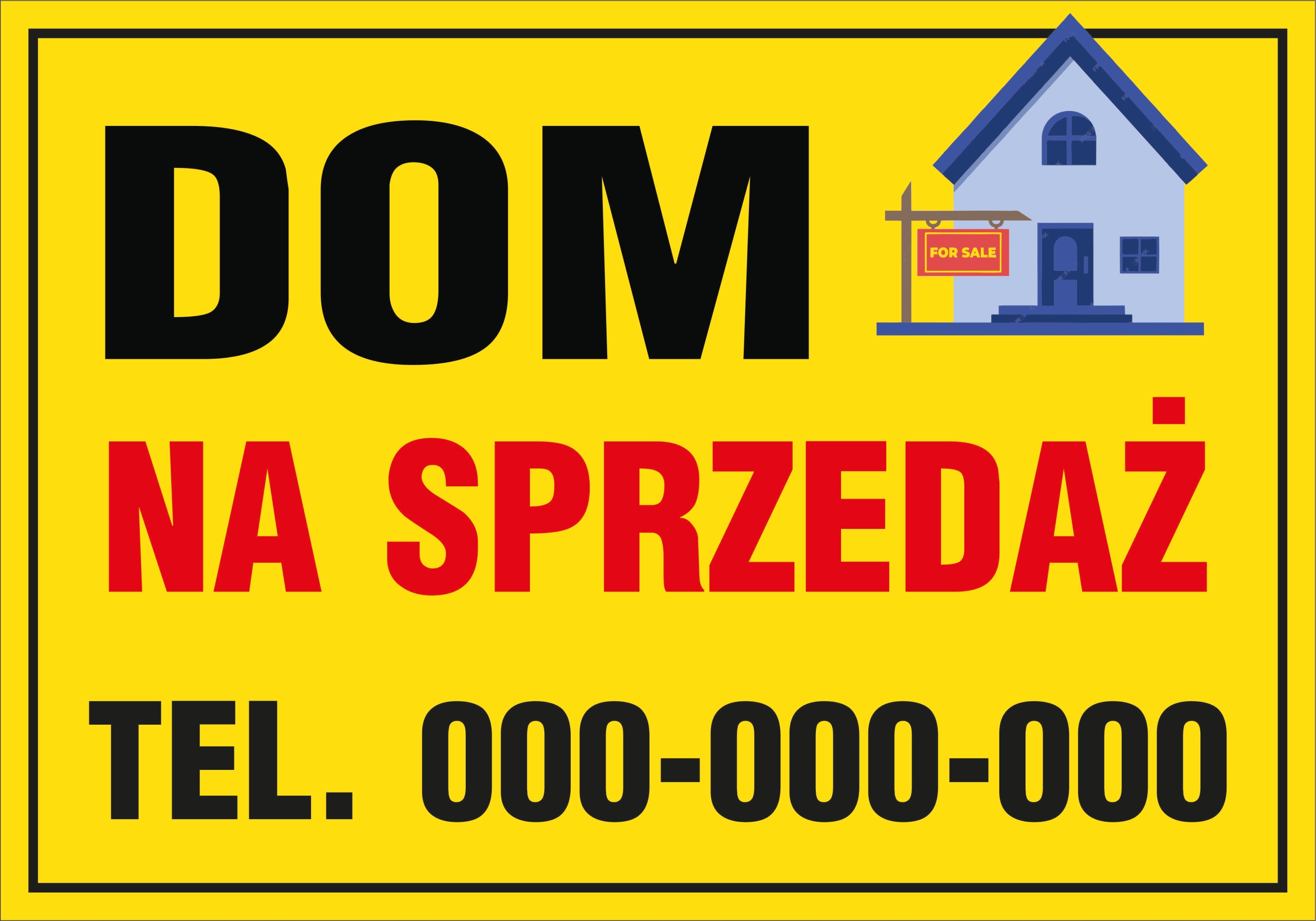 PREDAJ DOM + telefónna tabuľa 60X80cm PVC 3mm