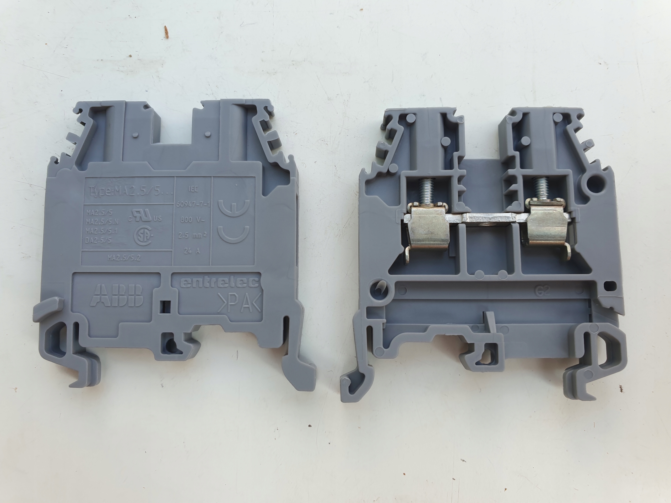 svorkovnice zugi ABB sivá 2,5mm2 - 50 ks